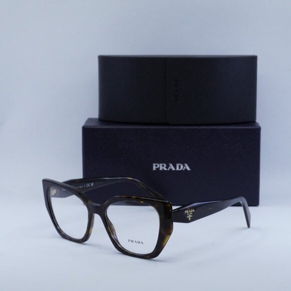Prada PR18WV 2AU1O1 Cat Eye Eyeglasses - Havana 54mm - Picture 1 of 10